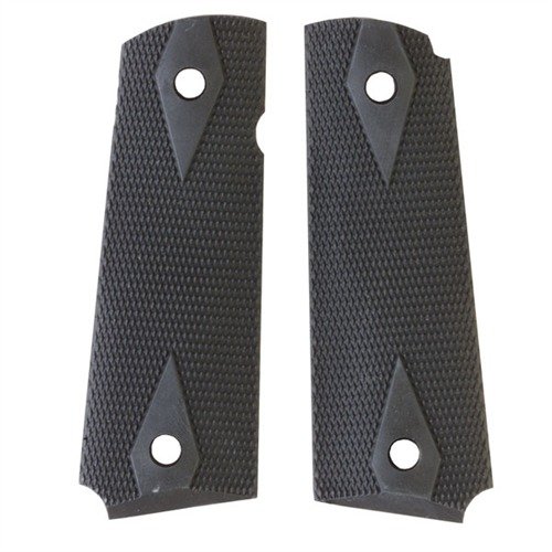 Soft rubber grips for 1911 Auto enhance comfort and control, featuring a thin, contoured shape and double-diamond pattern for a secure, no-slip grip.