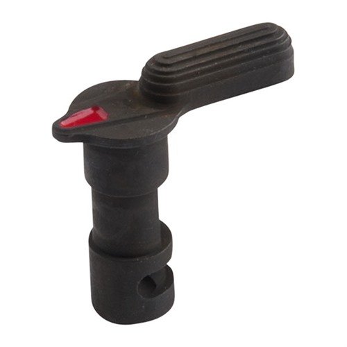 AR-15 Universal Safety Selector offers ambidextrous installation, eliminating obstructions for left-handed shooters, made from durable billet 4140 steel with Mil Spec finish.