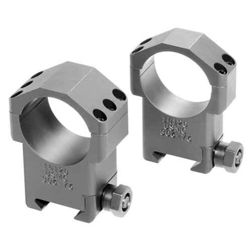 Badger Ordnance USMC SASR 34mm Scope Rings ensure precise alignment and strong hold under .50 BMG recoil, compatible with 1" tube scopes, made of ordnance grade steel.