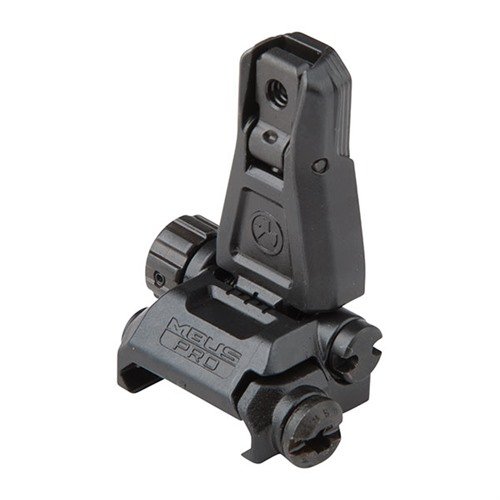 MBUS Pro rear sight offers all-steel durability, dual aperture options, windage adjustment, and a low-profile design for seamless AR-15 integration.