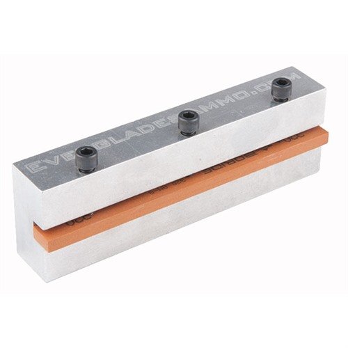 Precise control for final dimensioning of 1911/2011 frame rails using the Everglades Ammo stoning tool with included 320 grit stone.