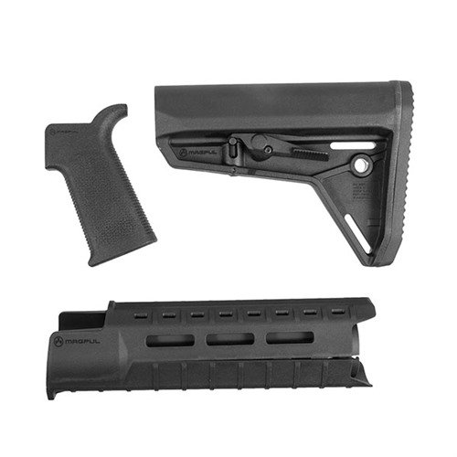 Upgrade your AR-15 with Magpul's MOE SL furniture set, featuring a sleek stock, M-LOK hand guard, and ergonomic grip for enhanced control and modularity.