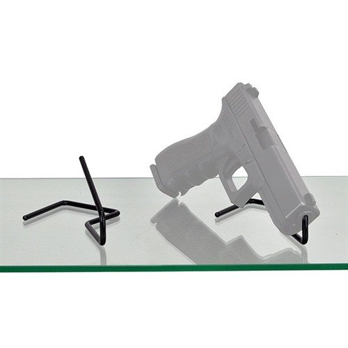Kikstands enhance your gun display with easy retrieval, maximize shelf space, and support various firearms on any flat surface, ensuring order and cleanliness.