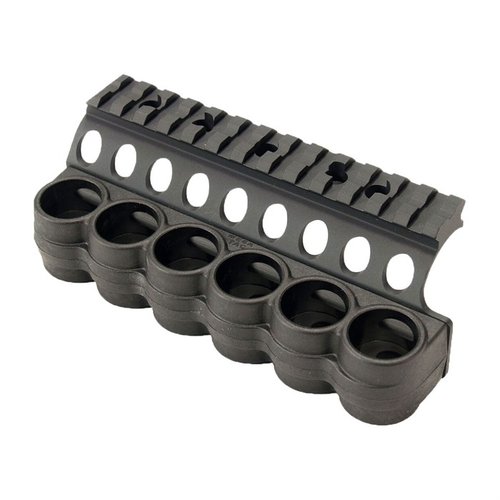 SURESHELL Polymer Shotshell Carrier offers durable, impact-resistant storage for 12GA shells, ensuring quick access and secure mounting on various shotguns.