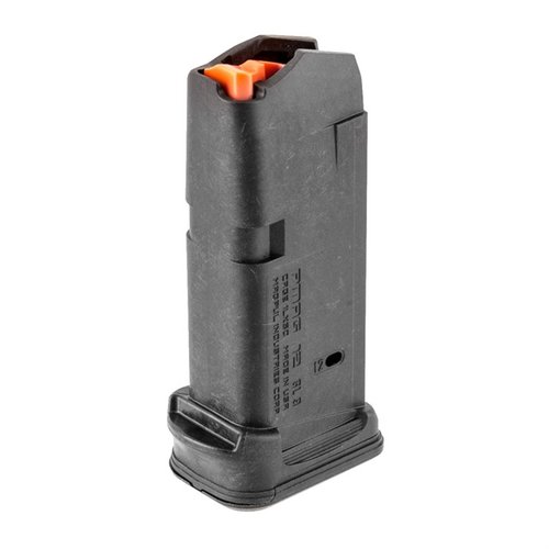 PMAG12 GL 9 for Glock 26 offers 12-round capacity, textured grip, easy retrieval with grasping grooves, and a removable floor plate for convenience.