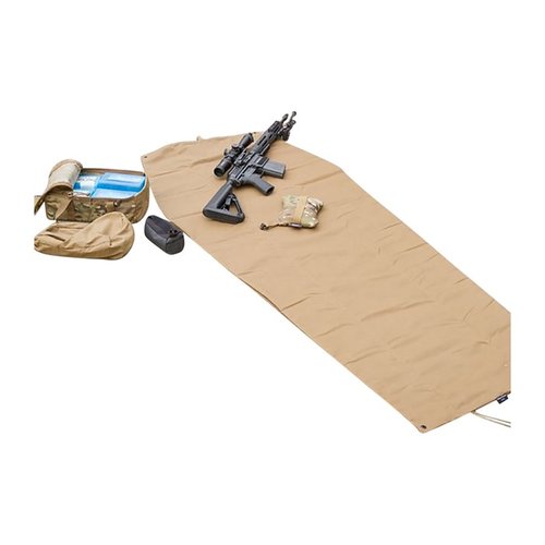 Armageddon Gear's Ultralight Shooting Mat is versatile, lightweight at 1.9 lbs, features storage pockets, and offers comfort on hard terrain with 1/8-inch foam.