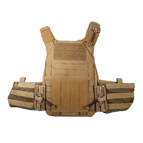 The SMC Plate Carrier offers a lightweight design, adjustable fit, MOLLE webbing, emergency release buckles, and breathable comfort for versatile missions.