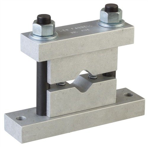 Super-strong aluminum barrel vise with gentle jaws securely clamps any barrel, compact design saves bench space, perfect for gunsmithing.