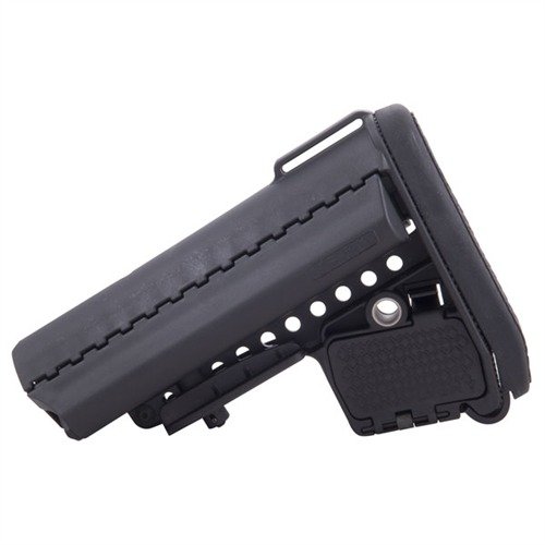 VLTOR EMOD Stock offers adjustable comfort, modular storage for batteries, and a secure cheekweld, enhancing control and versatility for tactical shooters.