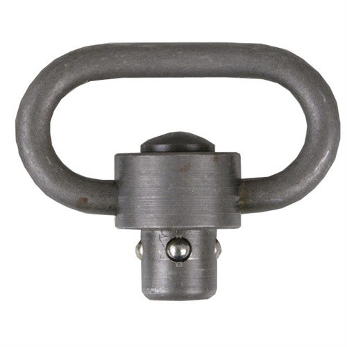 Heavy-duty AR-15/CAR-15 Quick Detach Swivel offers reliable sling attachment with 360° rotation, durable steel construction, and easy push-button operation.