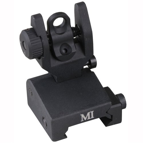 MCTAR-SPLP rear sight offers quick flip-up deployment, durable aluminum construction, precise windage adjustments, and a low-profile design for AR-15/M16 rifles.