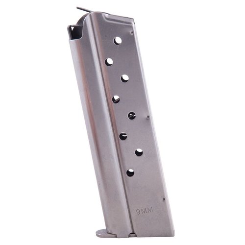 High-quality 1911 9RD 9MM magazines feature unique feed lip geometry for reliable feeding, durable stainless steel construction, and a high-performance spring.