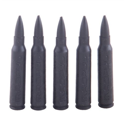 .223/5.56 DUMMY ROUNDS by MAGPUL allow safe testing and dry-firing of AR15 rifles, preventing damage to the firing pin with corrosion-resistant, precision-molded polymer.