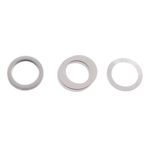 Hardened steel AR-15 .223 shim set ensures precise alignment of flash hiders and muzzle brakes, offering adjustable rotation for optimal performance.