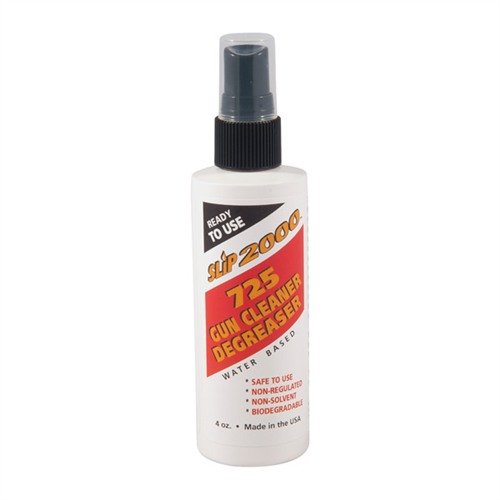 725 Gun Cleaner is a powerful, water-based degreaser that cuts through tough grime, protects sensitive metals, and is safe for both health and the environment.