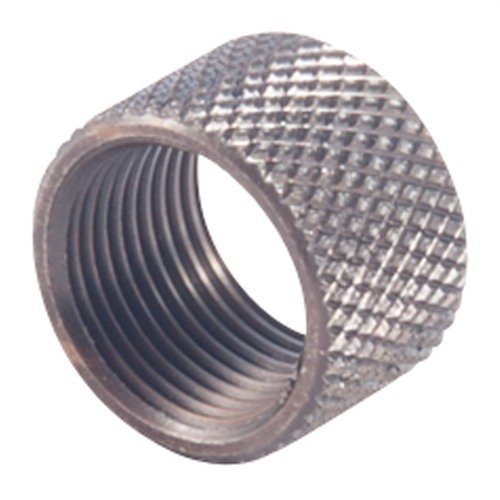 Protect your threaded barrel with the Lone Wolf 22 Thread Protector, made from durable 303 stainless steel with a knurled, black oxide finish, ensuring optimal protection.