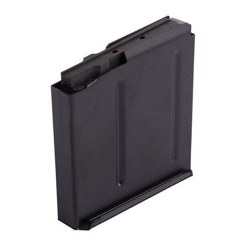 .300 Win. Mag. 5-Rnd AICS magazine fits various rifles, made of heat-treated steel with a black Teflon finish, ensuring durability and reliability in the field.