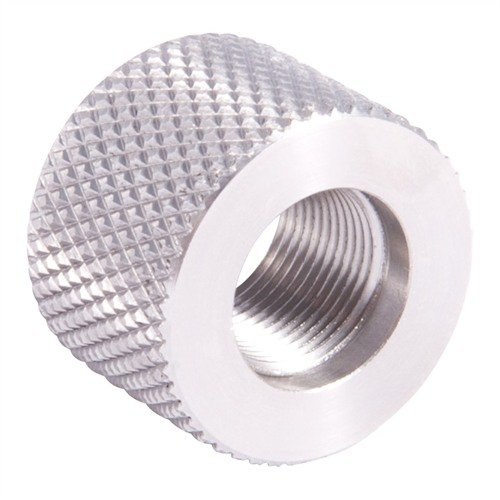 .920 BULL THREAD PROTECTOR 1/2-28 offers easy installation, a knurled grip for quick removal, and protects your rifle's muzzle threads from damage.
