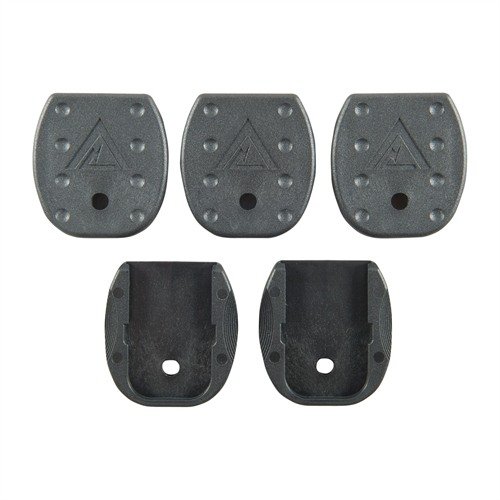 Tactical Floorplates for Glock® enhance grip for quick mag extraction, made of strong glass-filled nylon, ideal for use with gloves, and marked for easy identification.