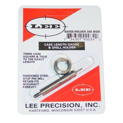 Precise and easy to use, the LEE Case Length Gauge for .300 WSM ensures accurate trimming and squaring of your case mouth when paired with the Cutter and Lock Stud.