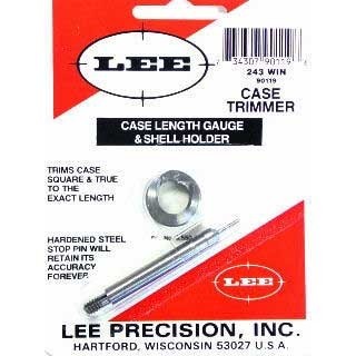 Lee Case Length Gauge for .243 Win offers precision trimming and squaring of case mouths, ensuring optimal performance when used with Cutter and Lock Stud.