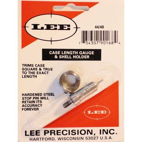 Precise and easy to use, the LEE Case Length Gauge ensures accurate trimming and squaring of the case mouth for 44/40 WCF, compatible with Cutter and Lock Stud.