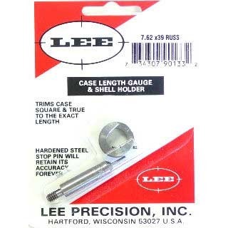 LEE Case Length Gauge for 7.62x39 ensures precision trimming and squaring of case mouths, easily used with Cutter and Lock Stud for consistent results.
