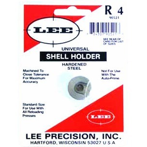 LEE Universal Shellholder #4 is compatible with most reloading presses, ensuring versatility and ease of use for your reloading needs. Not for Lee Auto Prime.
