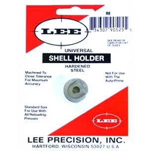 Lee Universal Shellholder #8 is compatible with most reloading presses, ensuring versatility and efficiency in your reloading process. Note: not for Lee Auto Prime.