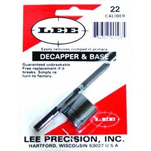 Lee Decapper & Base for .22 cal efficiently removes crimped primers from military cases, making reloading easier and enhancing your shooting experience.
