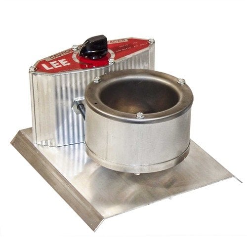 Lee Precision Melter 110V offers infinite heat control, melts 4 pounds of metal in under 15 minutes, and is perfect for 4-cavity molds for serious shooters.