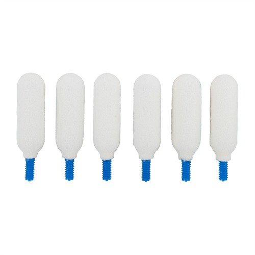 SUPER BRUSH BORE TIPS offer reusable foam swabs for precision cleaning, fitting 8-32 threads, absorbing solvents, and ensuring thorough bore cleaning.