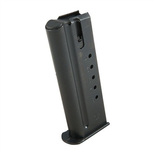 Upgrade your Magnum Research Desert Eagle with these durable 8RD 44 Magnum magazines, featuring a blue carbon finish, polymer follower, and witness holes.