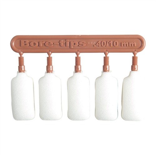 .40 Caliber/10mm Bore Tips offer a reusable, all-in-one solution for precise cleaning, fitting standard cleaning rods and absorbing solvents effectively.