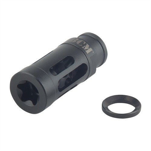 Gunfighter Comp Mod 1 reduces muzzle rise and flash, limits noise and side blast, features stainless steel construction, and fits .223/5.56mm rifles.