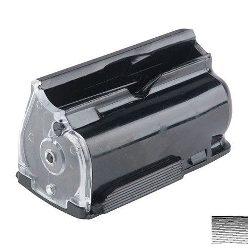 Factory Steyr SSG 69 5RD magazine for 308 Winchester, featuring durable polymer, rotary design for smooth feeding, and a transparent rear for easy round count.