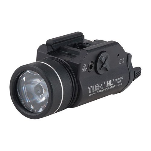Streamlight TLR-1 HL Weaponlight delivers 1000 lumens, a wide beam for visibility, durable aluminum build, and easy mounting on handguns or Picatinny rails.