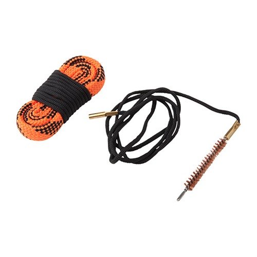 KNOCKOUT 2-PASS GUN ROPE CLEANERS offer a quick and easy cleaning solution with a brush, feed line, and washable rope, available for 12GA, 9MM, and 30CAL.