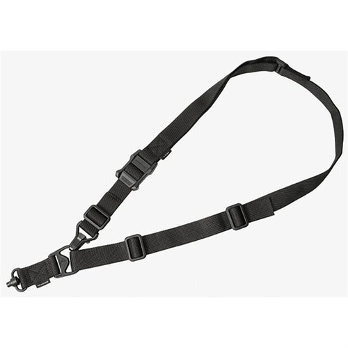 MS3 GEN2 Single QD Sling offers quick one/two-point transitions, durable materials, low-profile adjustments, and compatibility with various mounting options.