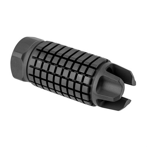 AFAB Hybrid Muzzle Brake combines flash hider and compensator performance, reducing recoil and muzzle flash for precise shooting in rapid fire situations.