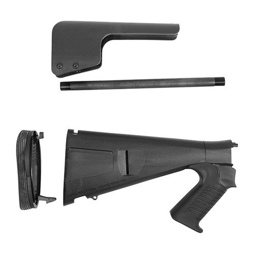 URBINO Tactical Shotgun Buttstock enhances comfort and maneuverability with a short length of pull, adjustable cheek riser, and recoil-reducing features.