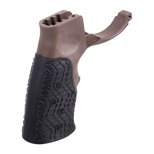Daniel Defense AR-15 Pistol Grip offers enhanced comfort with its ergonomic design, soft touch overmold, and integrated trigger guard for easy installation.