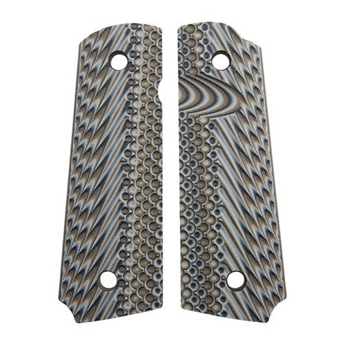 Rugged G10 grips with CNC machined texturing offer superior grip, moisture resistance, and durability, perfect for competition and tactical use.