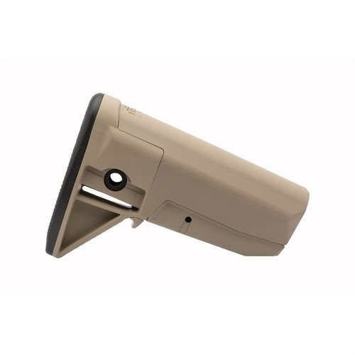 BCMGUNFIGHTER Stock is lightweight, durable, and designed to prevent tangling, featuring a precision fit latch and ambidextrous QD swivel sockets.