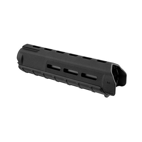 Magpul MOE M-LOK Hand Guards for mid-length AR-15/M16 offer lightweight durability, M-LOK slots for versatile accessory attachment, and a sleek black design.