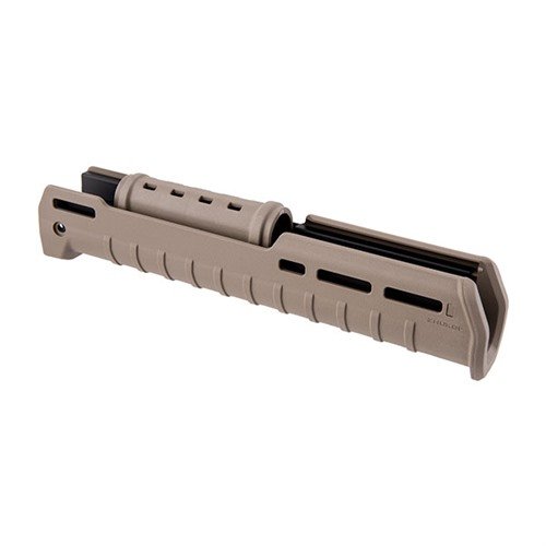 Magpul Zhukov Hand Guard offers a modern AK forearm with aluminum strength, ergonomic design, M-LOK slots for accessories, and compatibility with Ultimak rail.