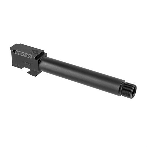 Závitové hlavně Silencerco pro Glock® z 416R nerezové oceli, černě nitridované nebo přírodní, pro Gen 3 a Gen 4, včetně ochraného závitu.