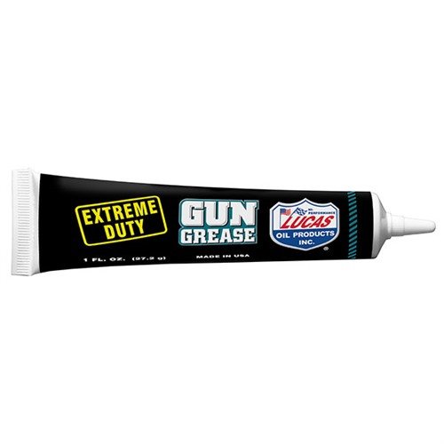 Lucas Extreme Duty Gun Grease offers superior rust protection, withstands extreme pressures, and provides long-lasting lubrication for all firearm types.