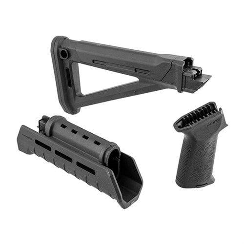 Upgrade your AK-47/74 with the Magpul MOE Stock Set featuring optimized ergonomics, internal storage, M-LOK compatibility, and a shock absorbing butt-pad.