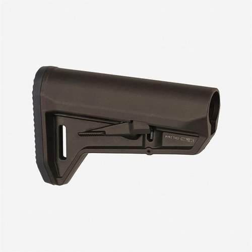 Magpul's AR-15 MOE SL-K Stock offers a slim, lightweight design, ambidextrous latch, and built-in sling loop for enhanced maneuverability and versatility.
